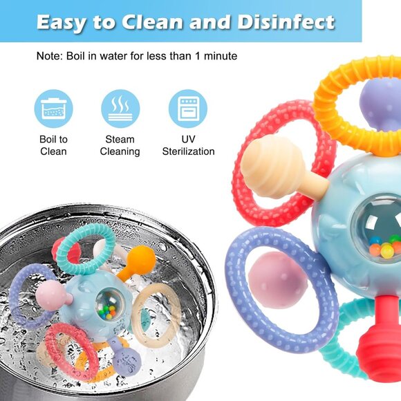 Montessori Teething Toys for Babies 0-6 6-12 Months, Baby Teether Sensory Toys - Picture 6 of 7